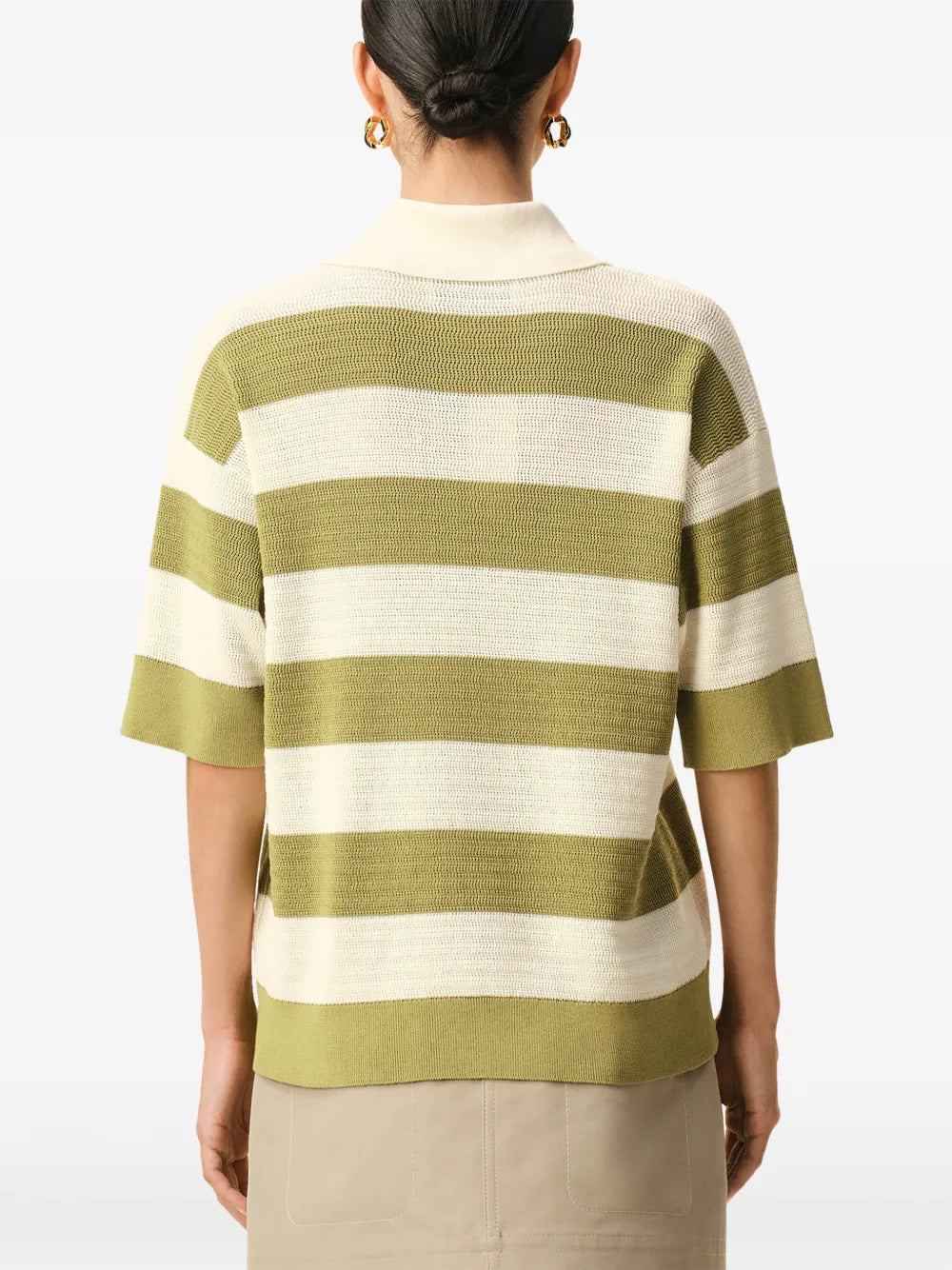 De coeur striped polo top-AMI-Verso
