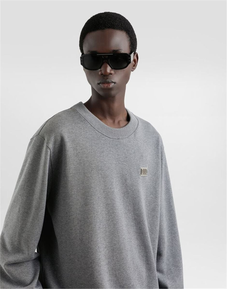 COTTON SWEATSHIRT WITH TAG - DOLCE & GABBANA - Verso