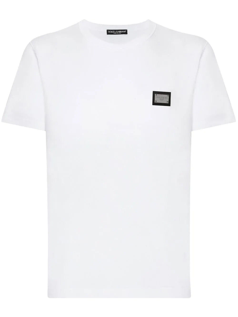 Cotton t-shirt with branded tag-DOLCE&GABBANA-291230-46-Verso