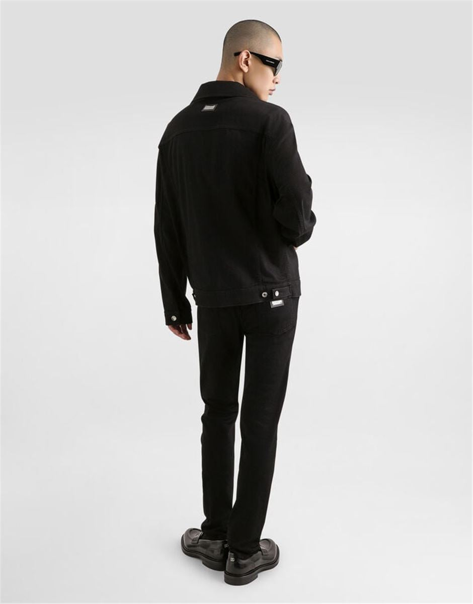 COTTON T-SHIRT WITH BRANDED TAG-DOLCE & GABBANA-Verso