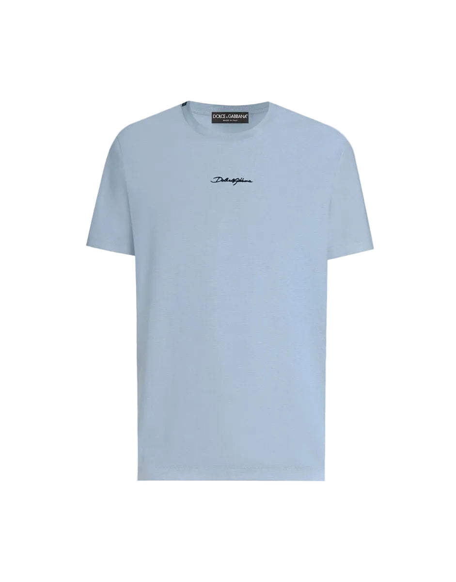 Cotton t-shirt with embroidered patch-DOLCE&GABBANA-Verso