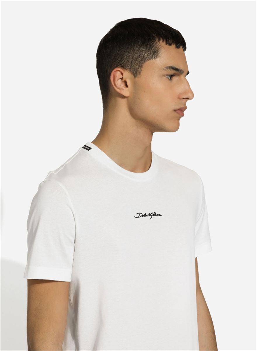 COTTON T-SHIRT WITH LOGO - DOLCE & GABBANA - Verso
