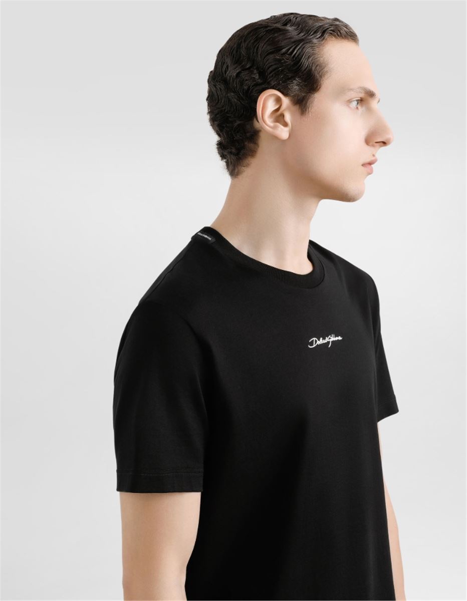 COTTON T-SHIRT WITH LOGO-DOLCE & GABBANA-Verso