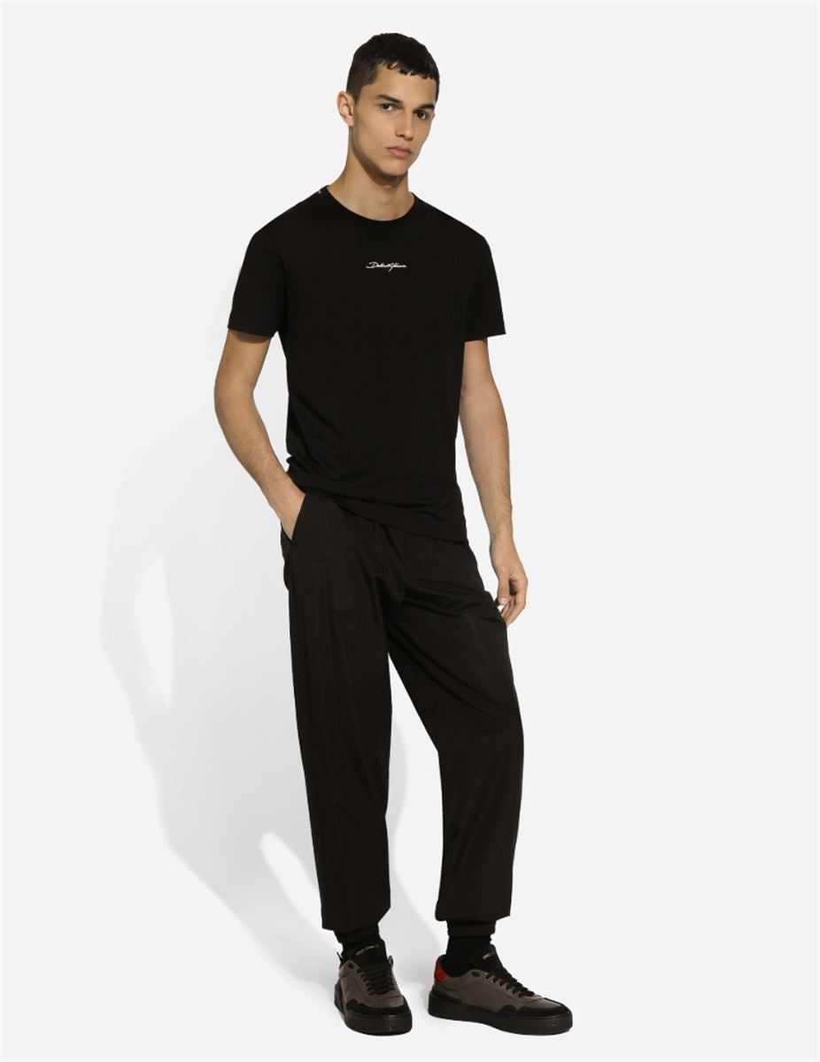 COTTON T-SHIRT WITH LOGO-DOLCE & GABBANA-Verso