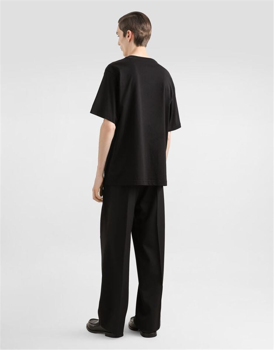 COTTON T-SHIRT WITH LOGO EMBROIDERY - DOLCE & GABBANA - Verso