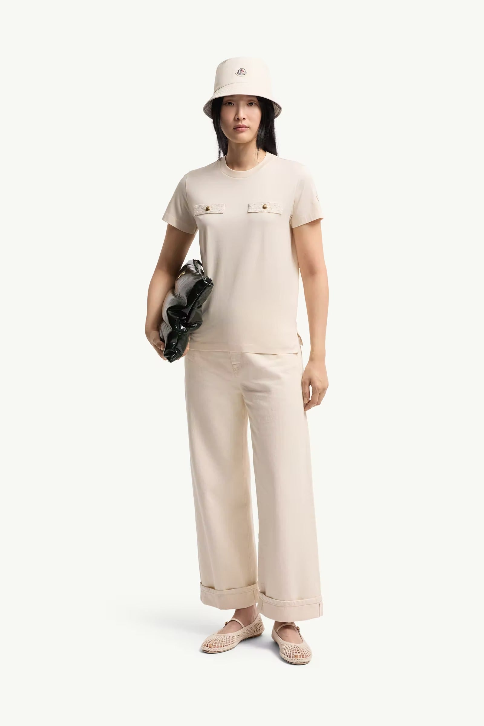 Cotton T-Shirt with Mock Pockets-MONCLER-Verso