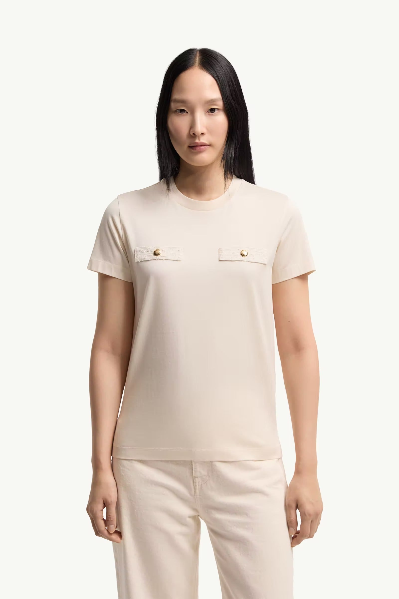 Cotton T-Shirt with Mock Pockets-MONCLER-Verso