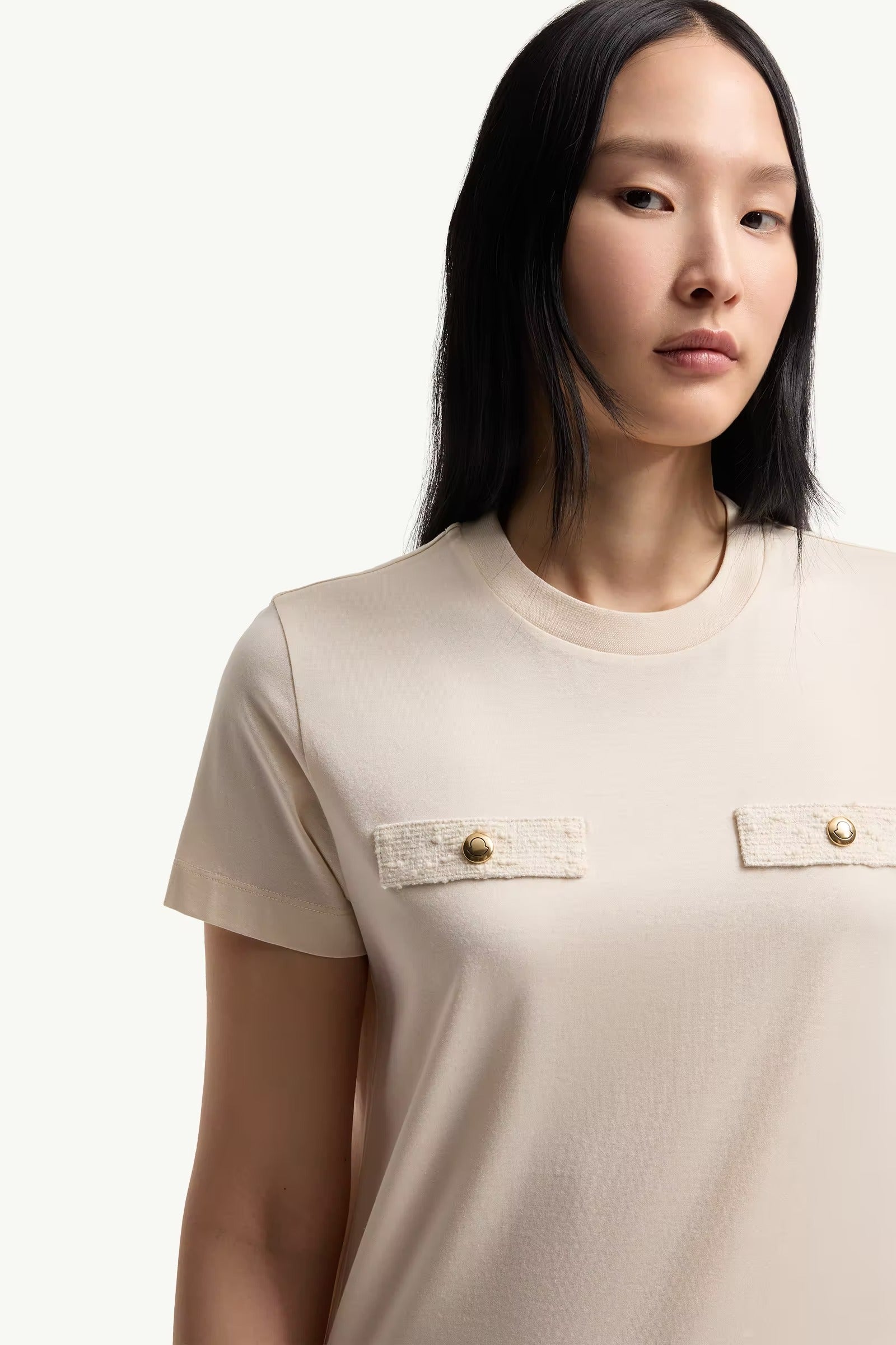 Cotton T-Shirt with Mock Pockets-MONCLER-Verso
