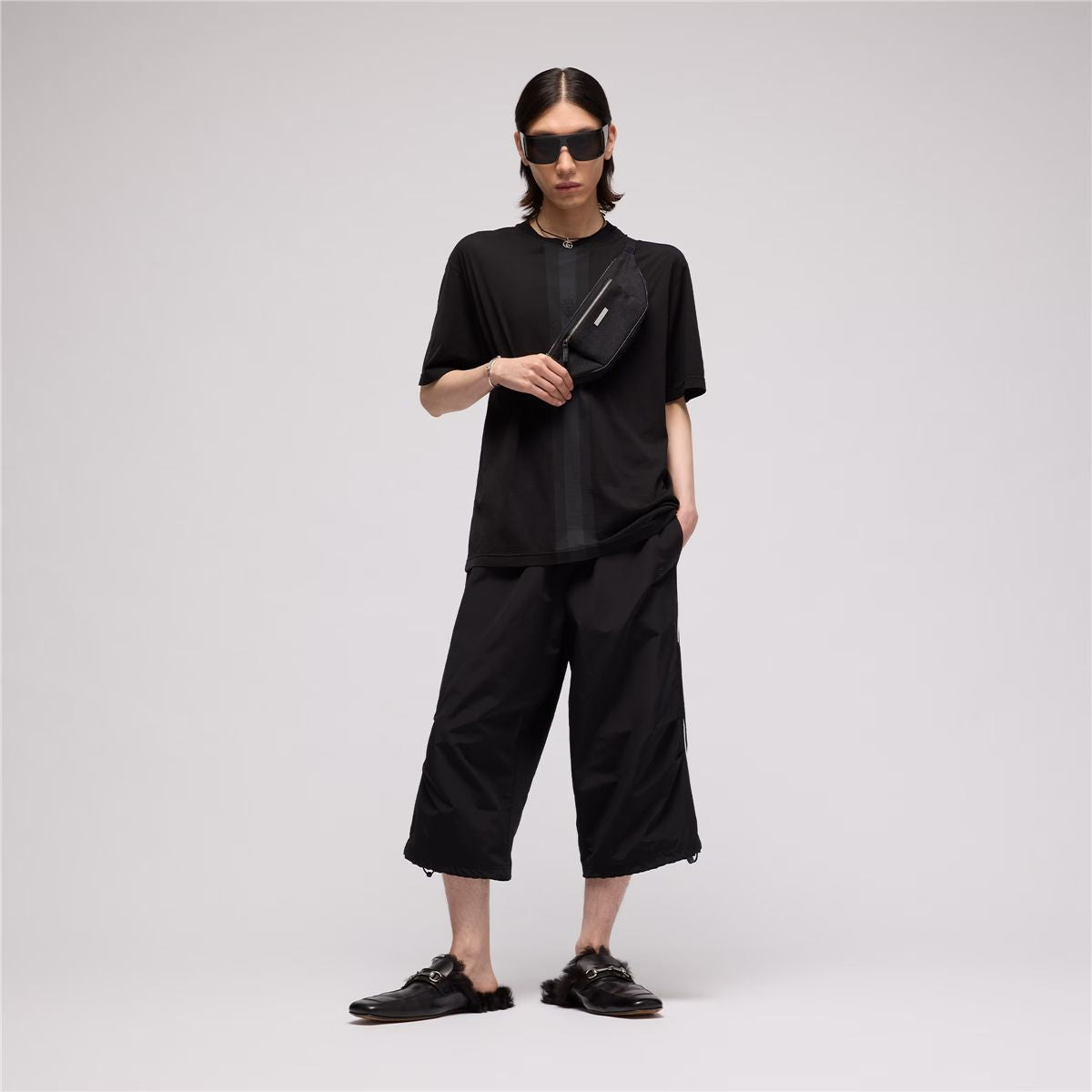 Cotton t-shirt with muted web-GUCCI-Verso