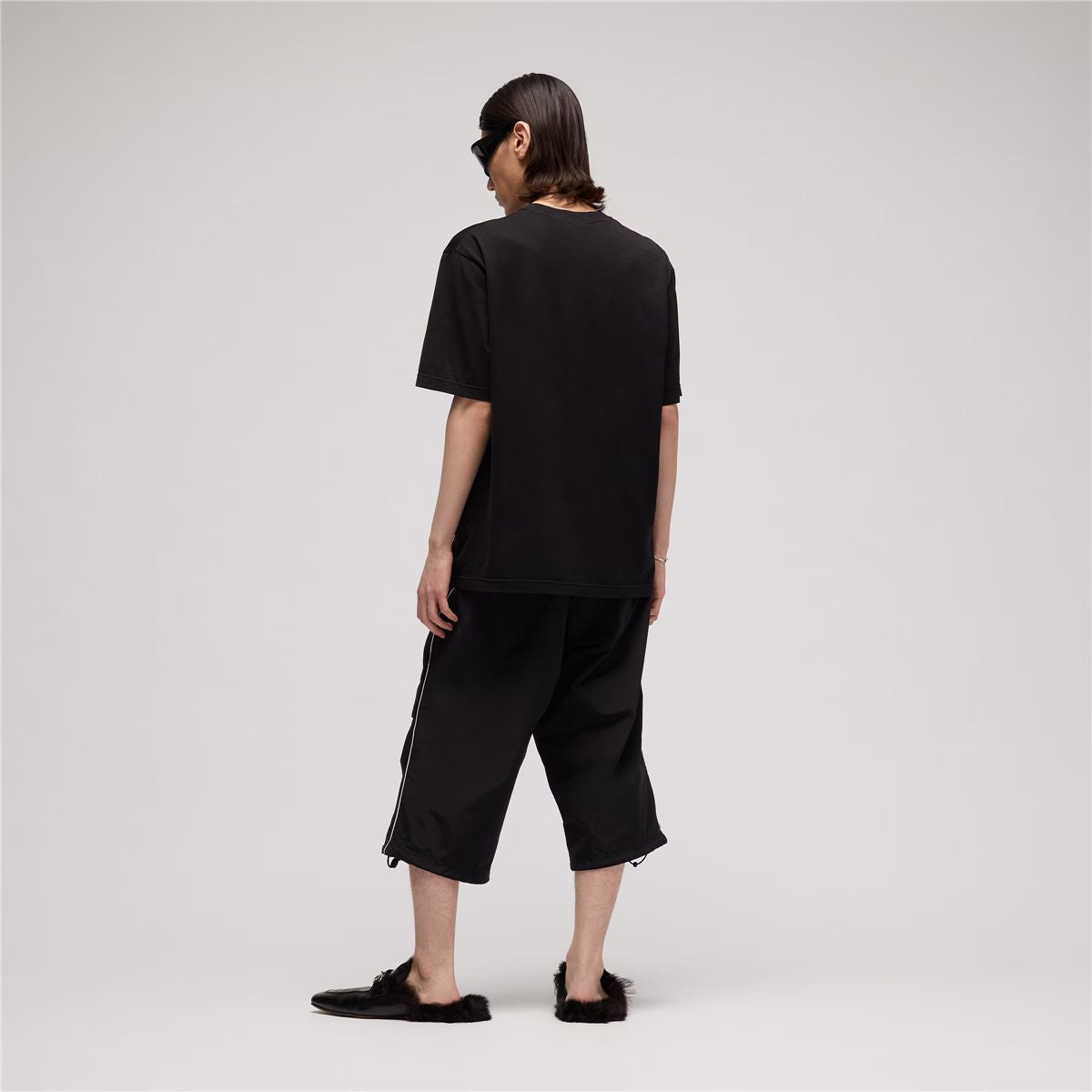 Cotton t-shirt with muted web-GUCCI-Verso