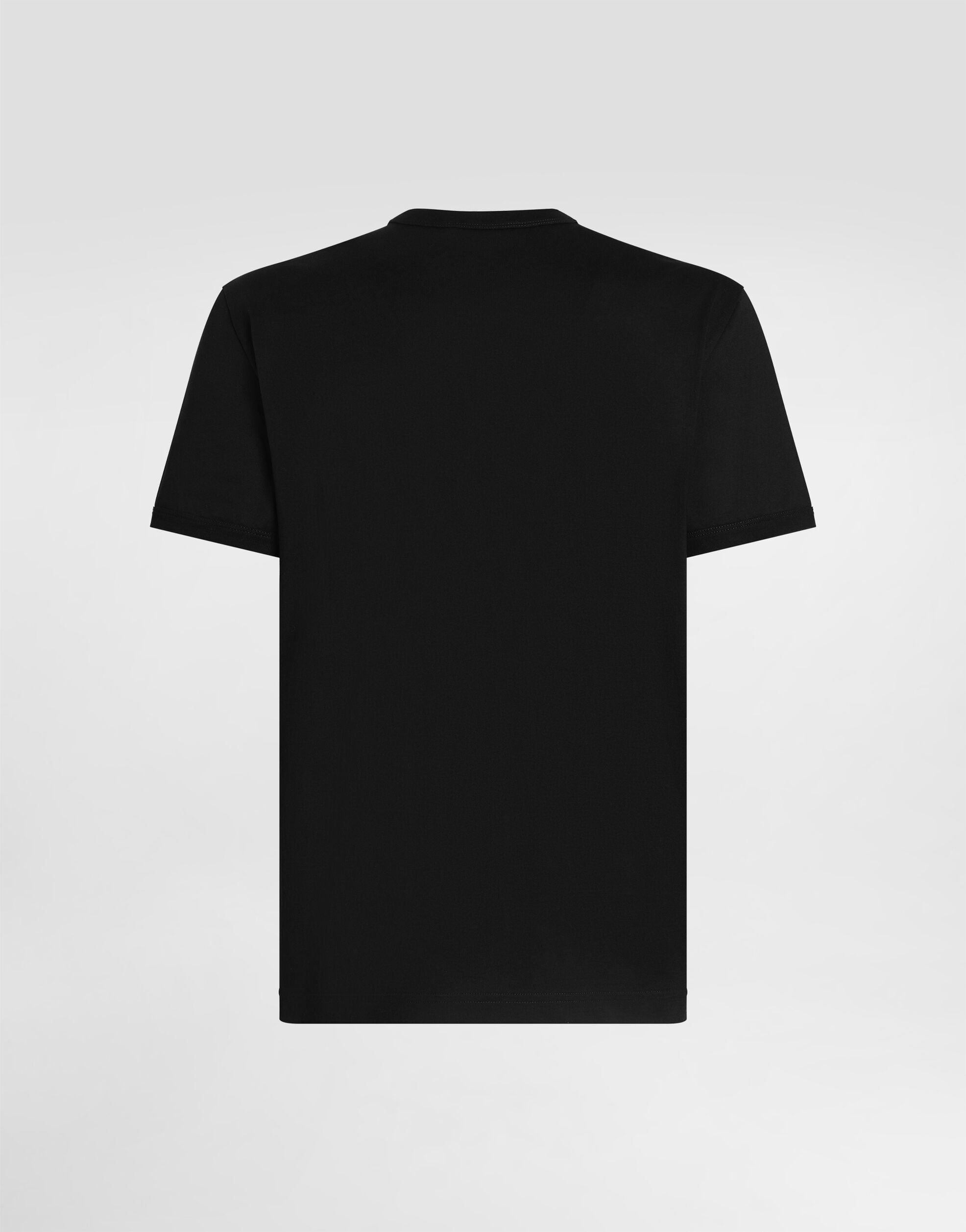 Cotton T-shirt with Patch-DOLCE&GABBANA-Verso