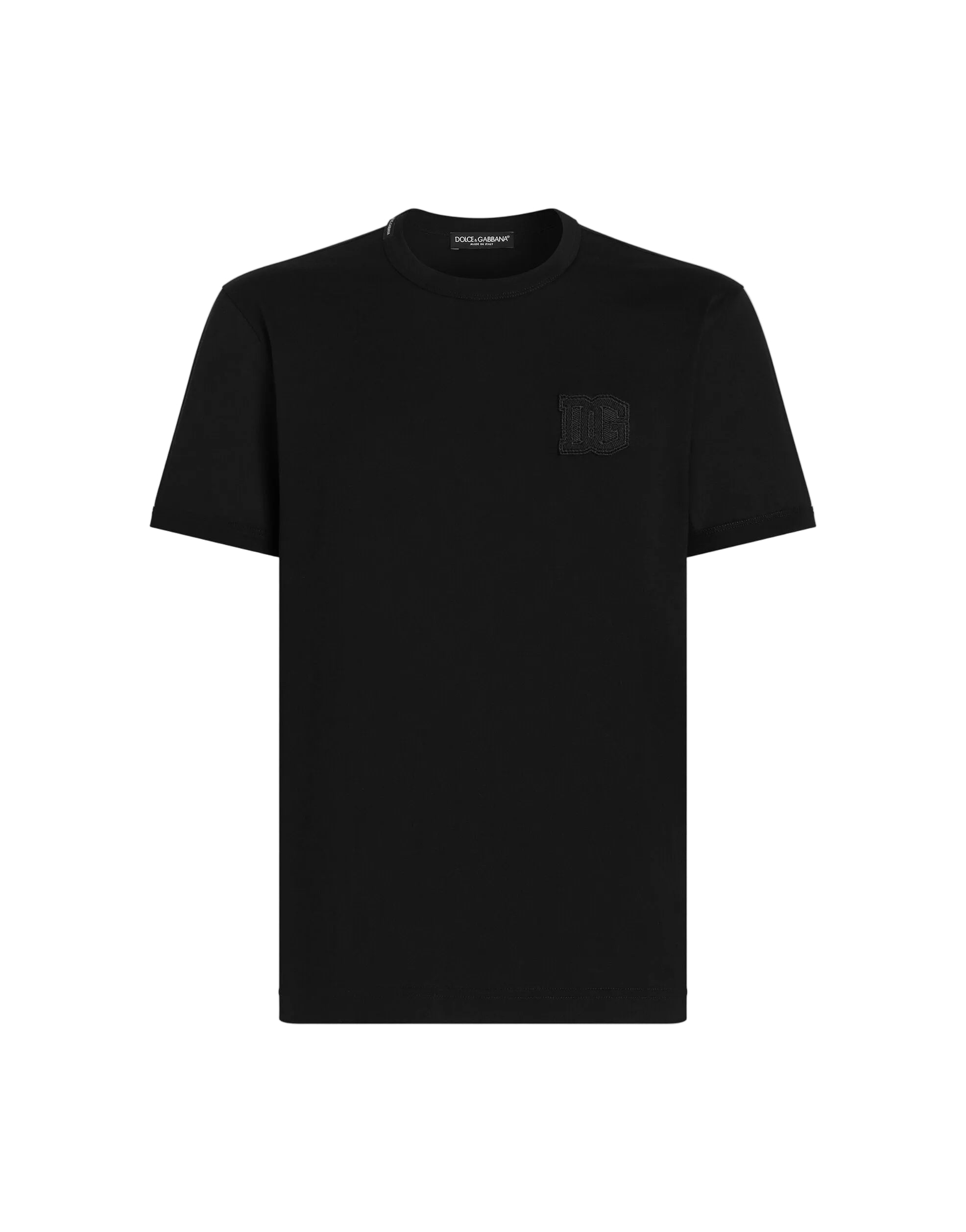 Cotton T-shirt with Patch-DOLCE&GABBANA-Verso