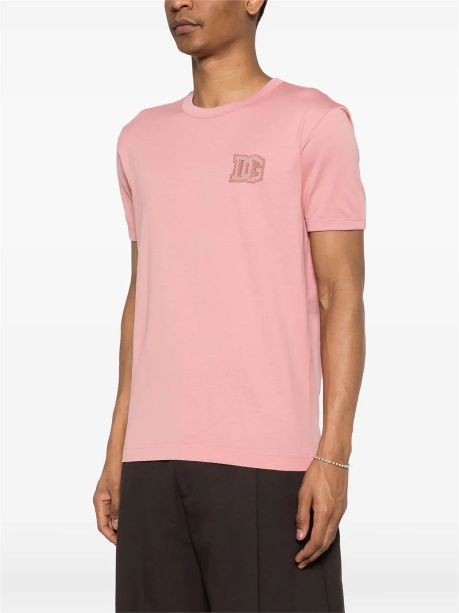 Cotton t-shirt with patch-DOLCE&GABBANA-Verso