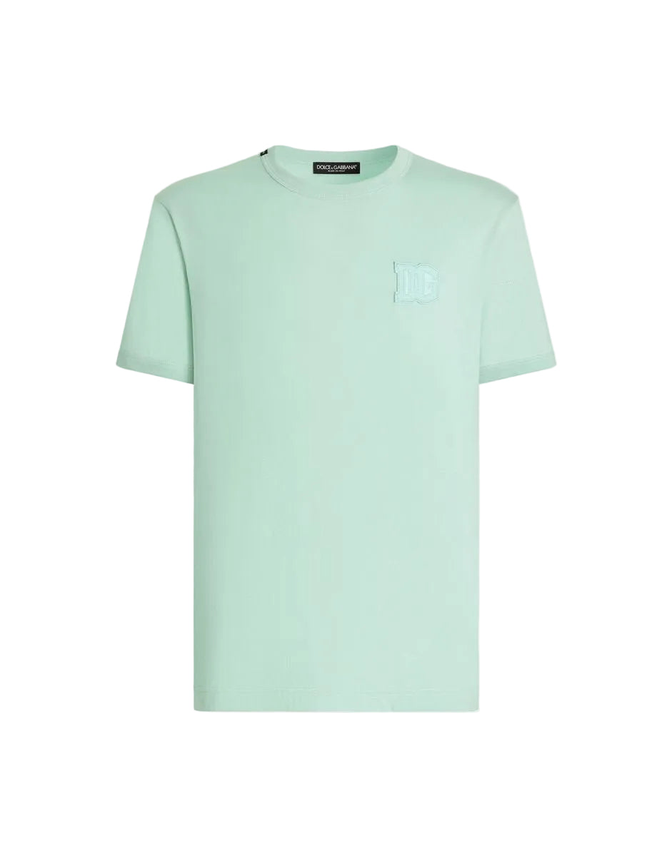 Cotton t-shirt with patch-DOLCE&GABBANA-Verso