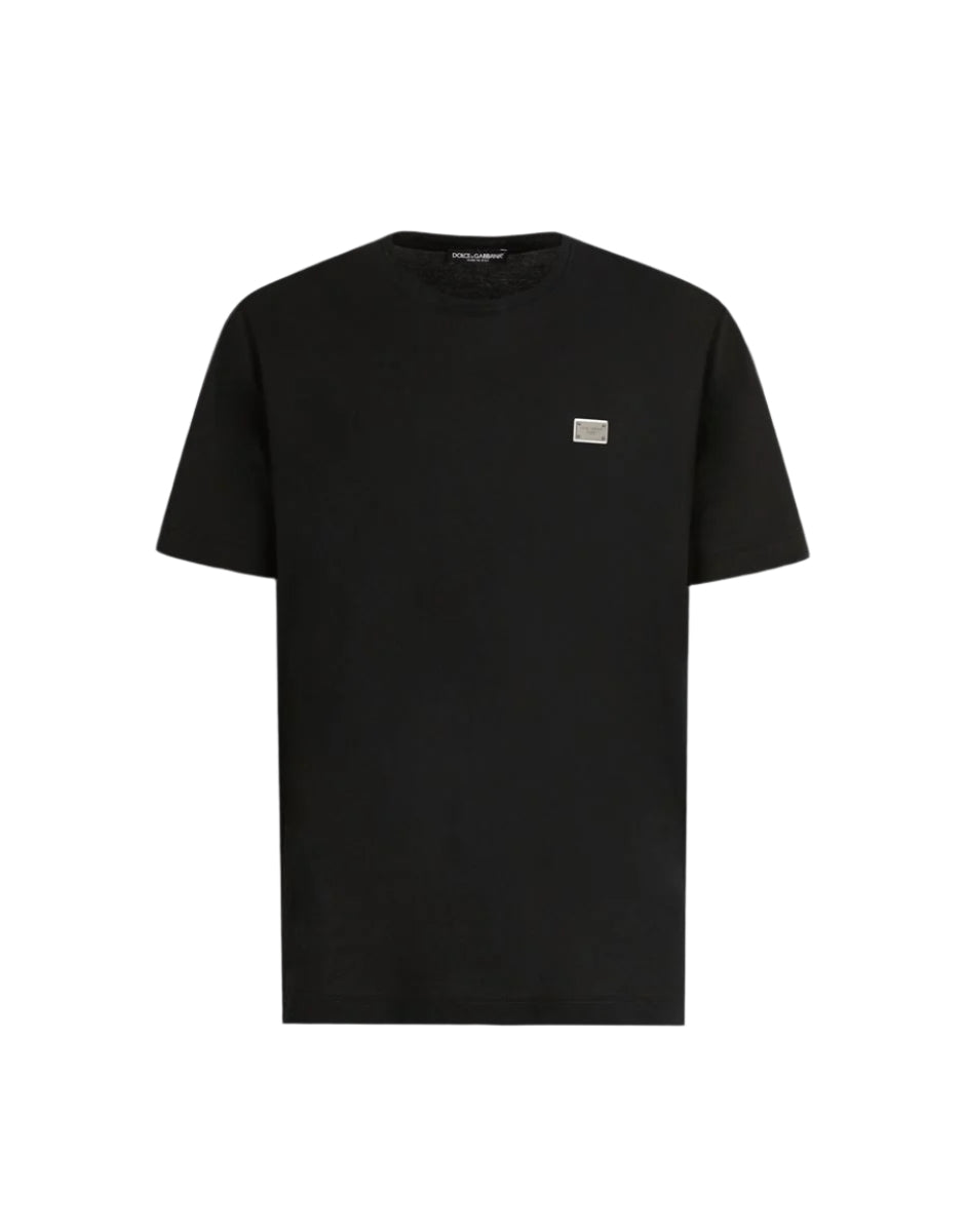 COTTON T-SHIRT WITH TAG - DOLCE & GABBANA - Verso