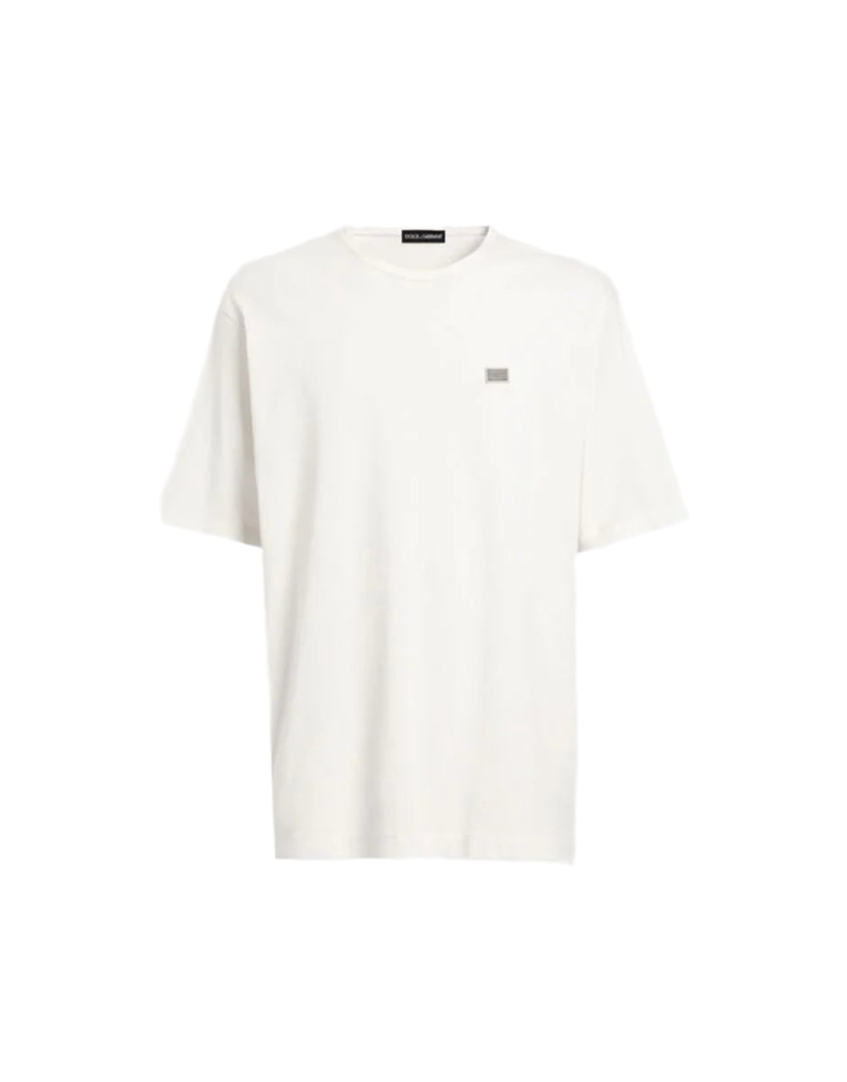 COTTON T-SHIRT WITH TAG - DOLCE & GABBANA - Verso