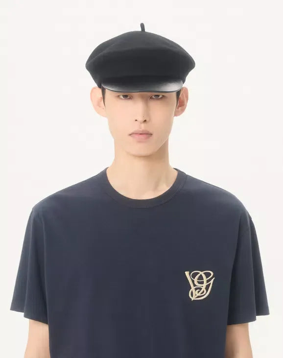 Cotton t-shirt with vg patch-VALENTINO-Verso