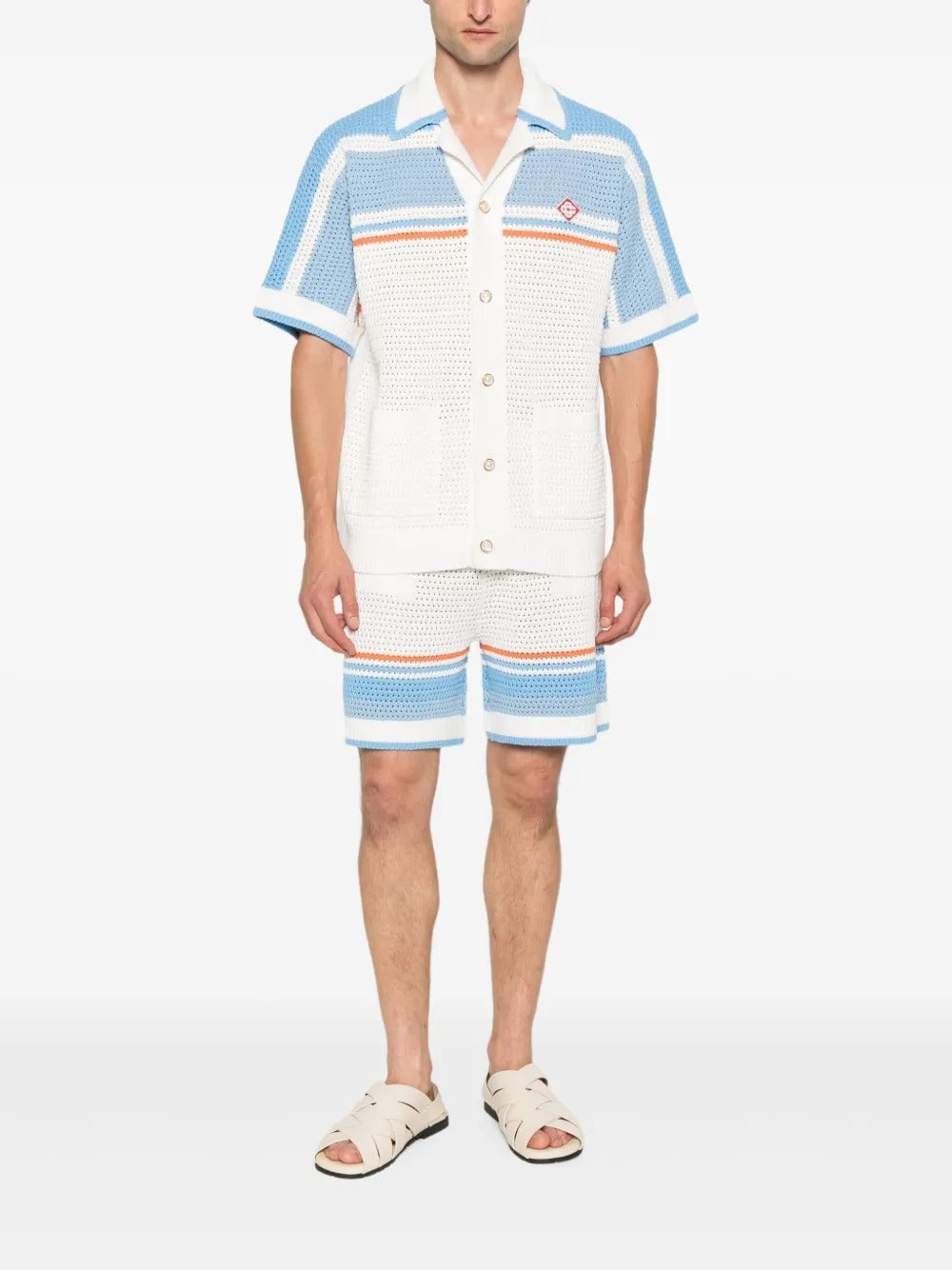 Cotton tennis crochet shirt-CASABLANCA-Verso