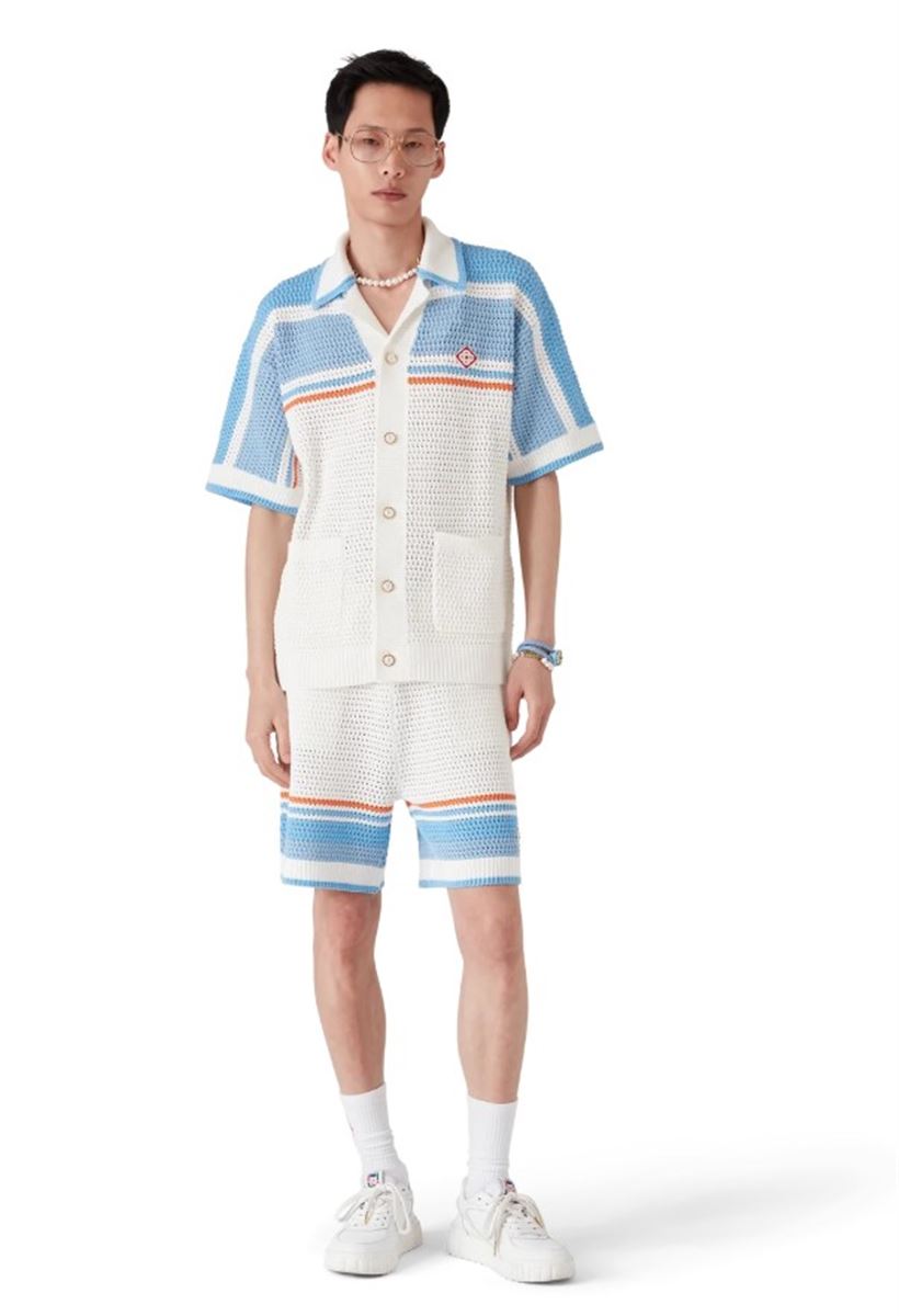 COTTON TENNIS CROCHET SHIRT-CASABLANCA-Verso
