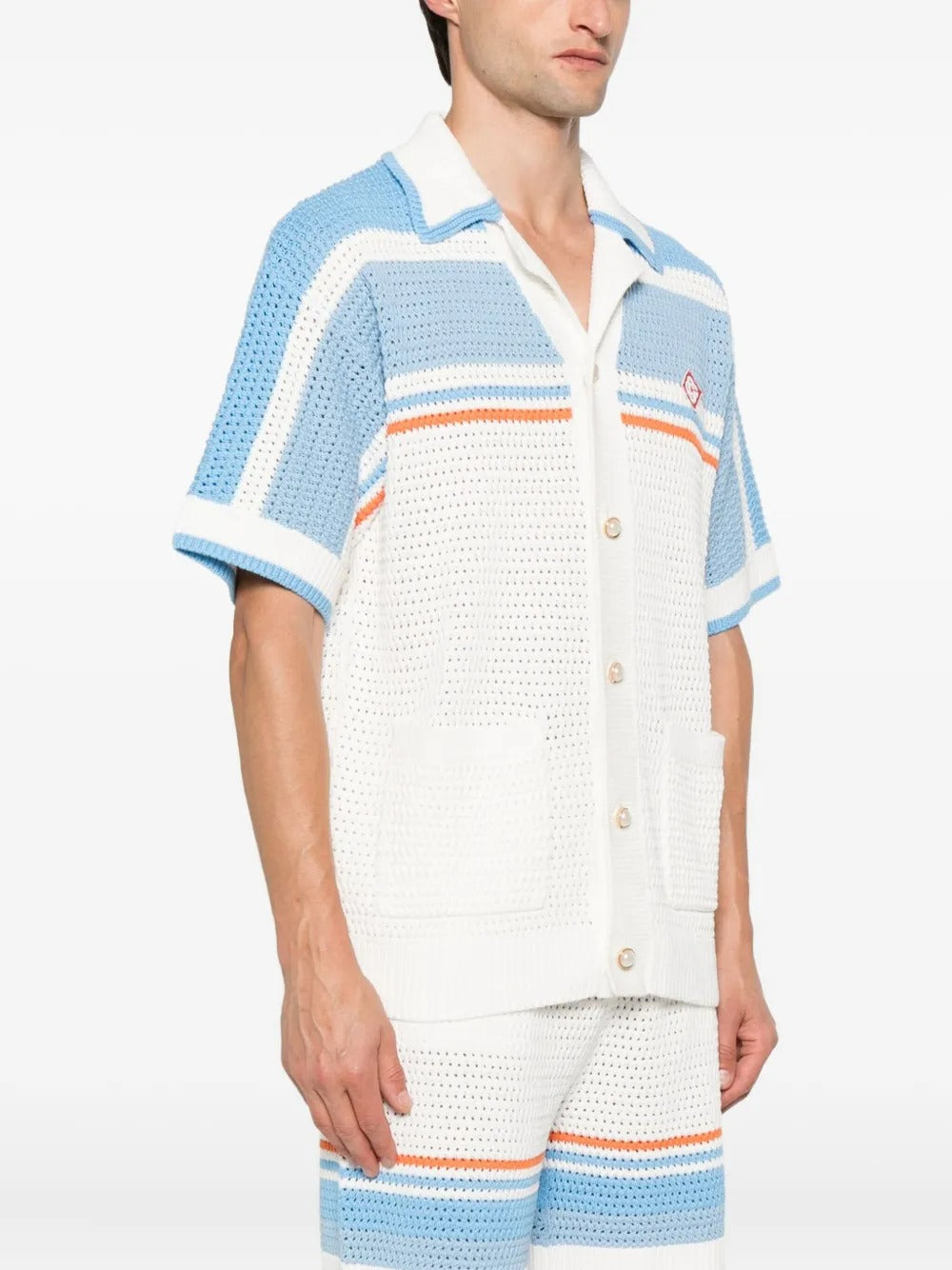 Cotton tennis crochet shirt-CASABLANCA-Verso