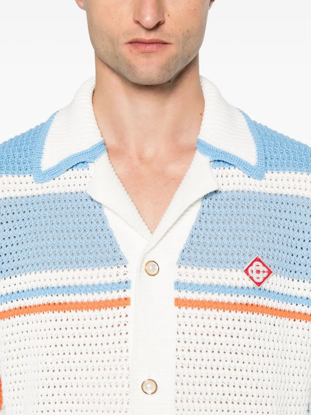 Cotton tennis crochet shirt-CASABLANCA-Verso