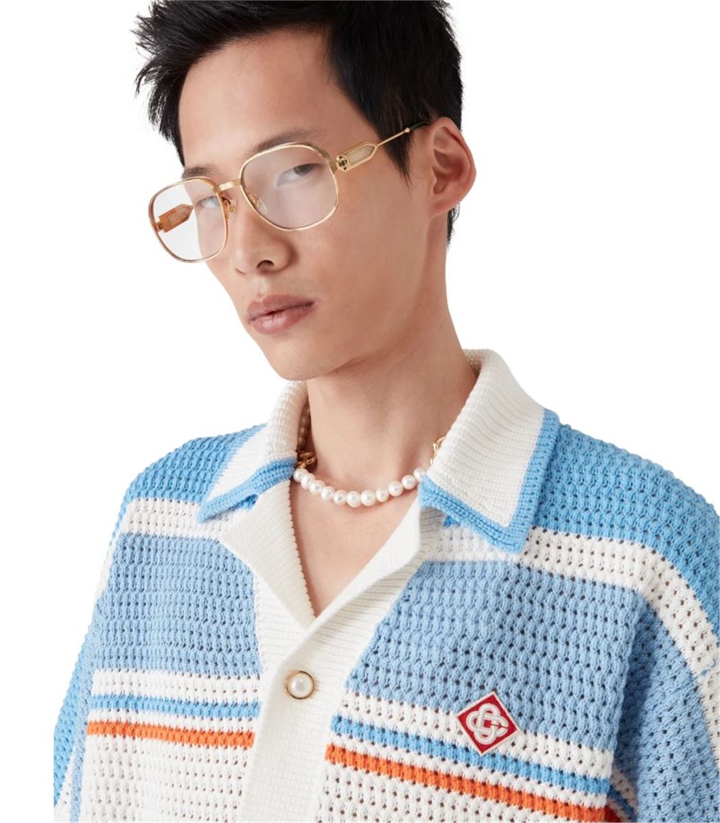 COTTON TENNIS CROCHET SHIRT-CASABLANCA-Verso