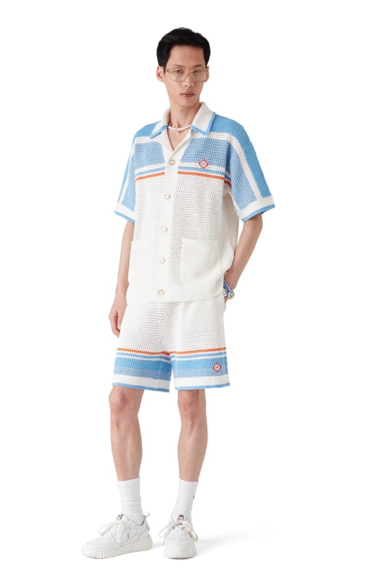 COTTON TENNIS CROCHET SHORTS-CASABLANCA-Verso