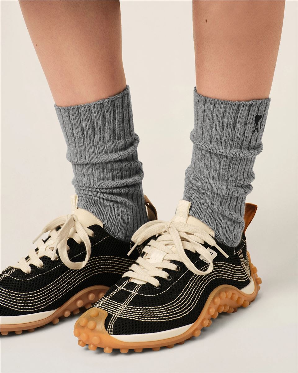 Cotton three-pack socks with ami de coeur-AMI-Verso