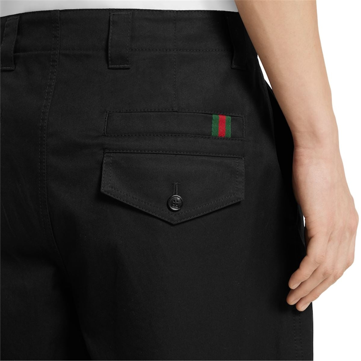 COTTON TWILL PANT WITH WEB DETAIL-GUCCI-Verso