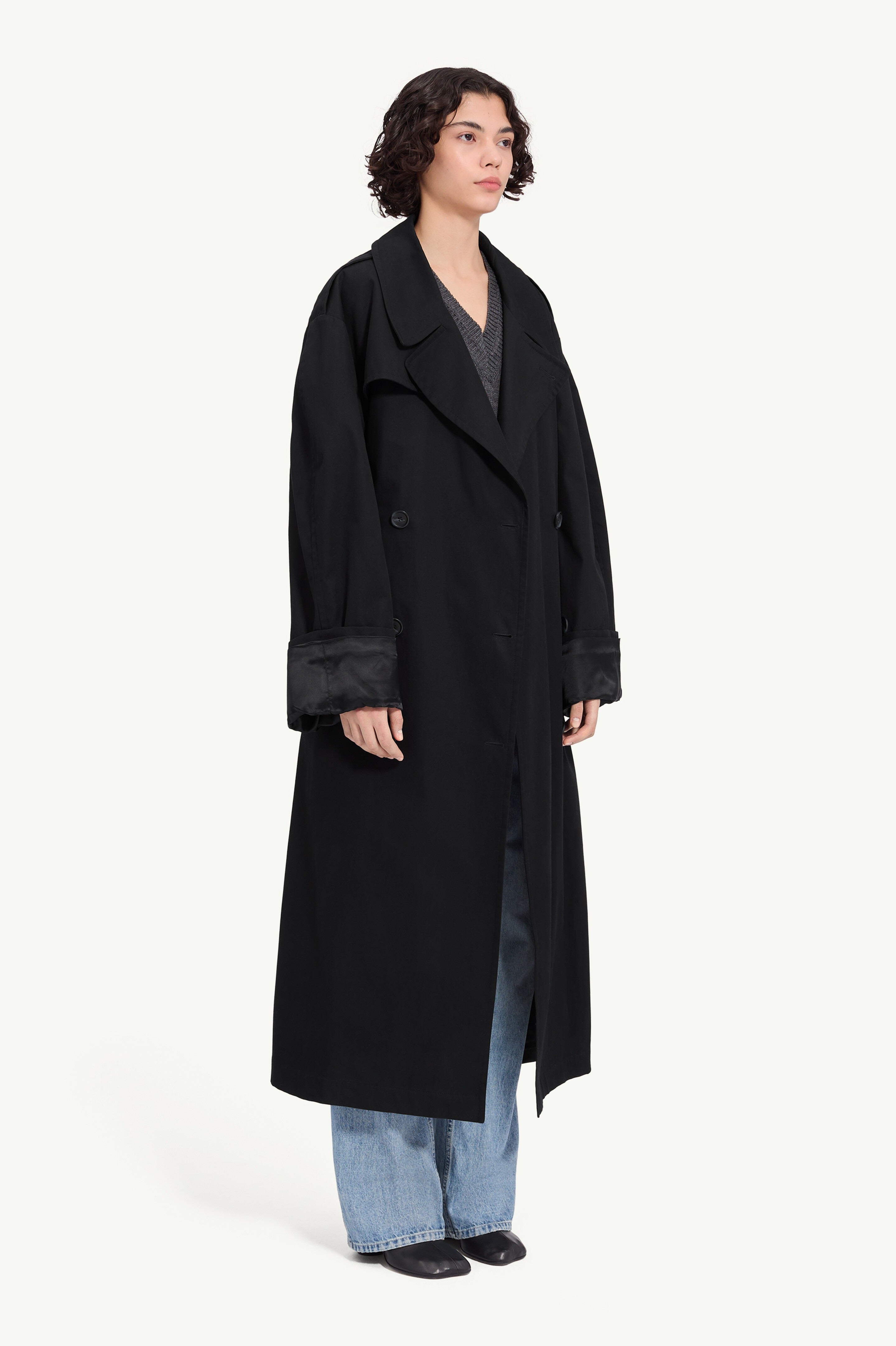 Cotton twill trench coat-MM6-Verso