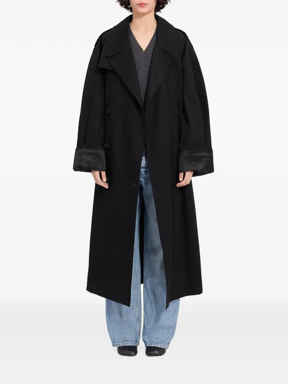 Cotton Twill Trench Coat-MM6-Verso