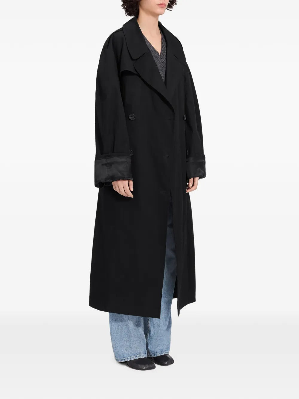 Cotton Twill Trench Coat-MM6-Verso