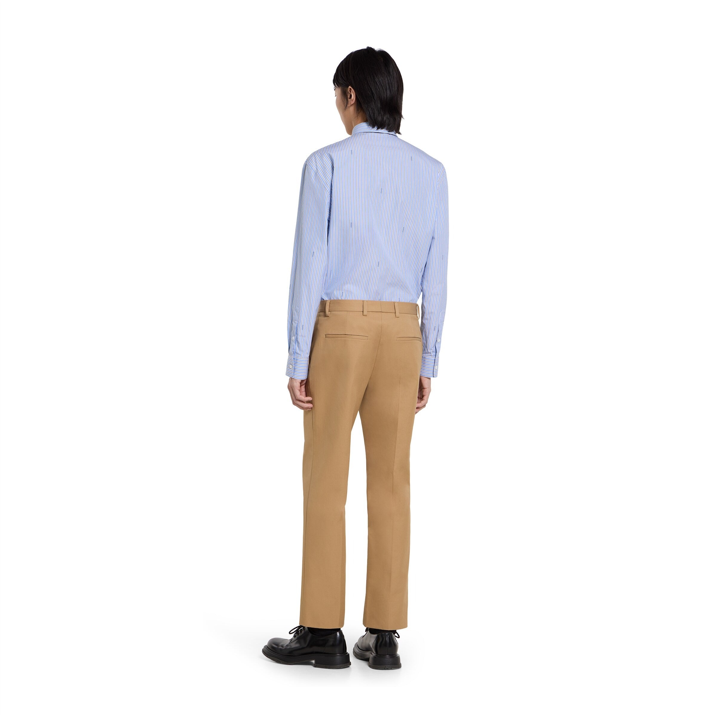 Cotton twill trousers with web detail-GUCCI-Verso