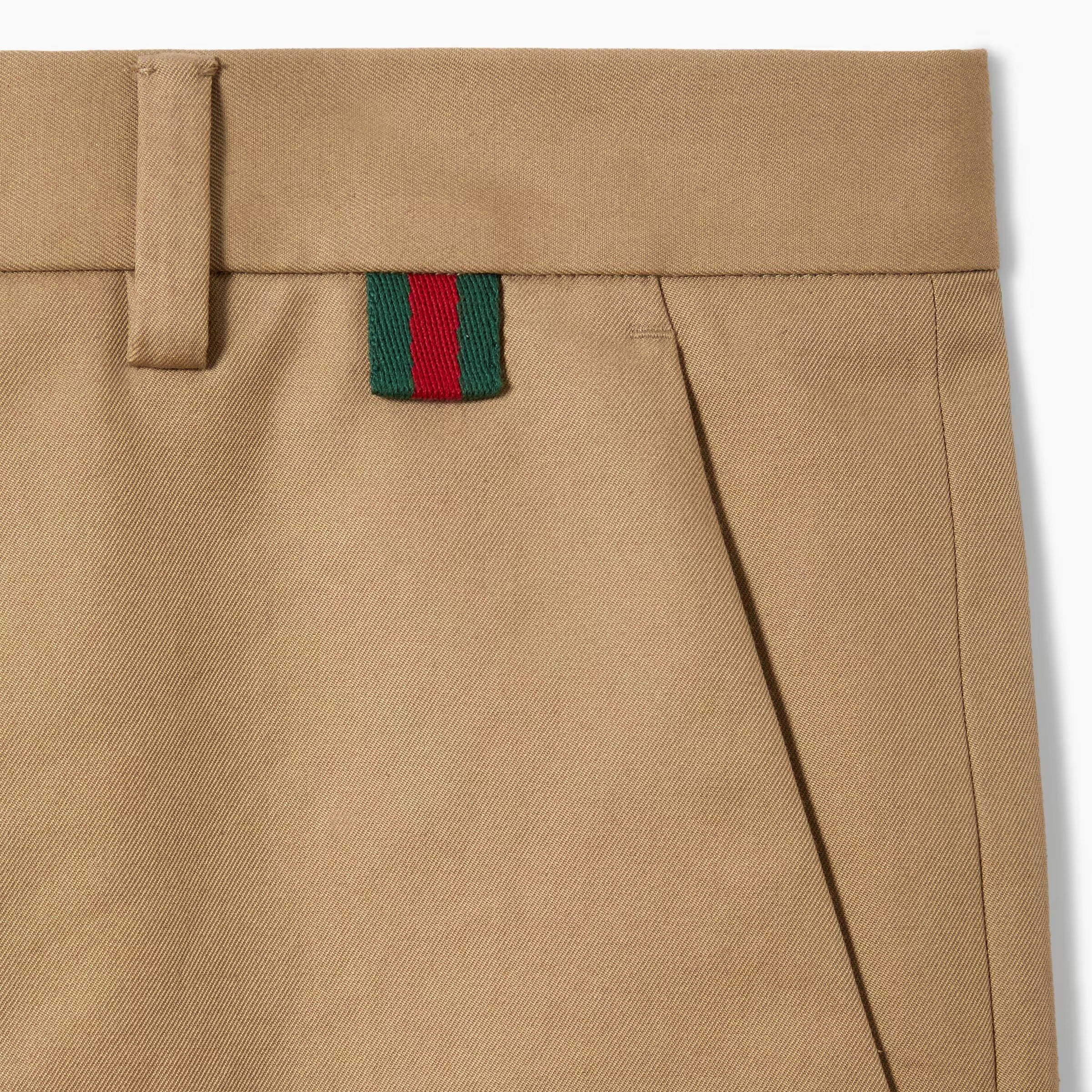 Cotton twill trousers with web detail-GUCCI-Verso