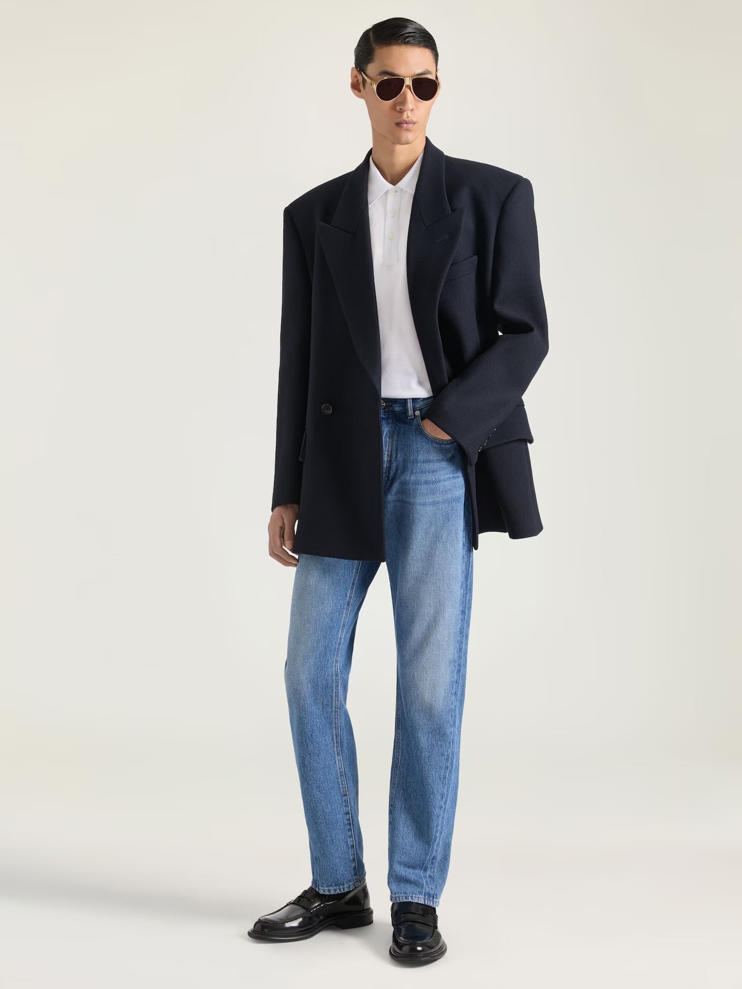 Couture Seam Straight Fit Shadow Washed Jeans-GIVENCHY-Verso
