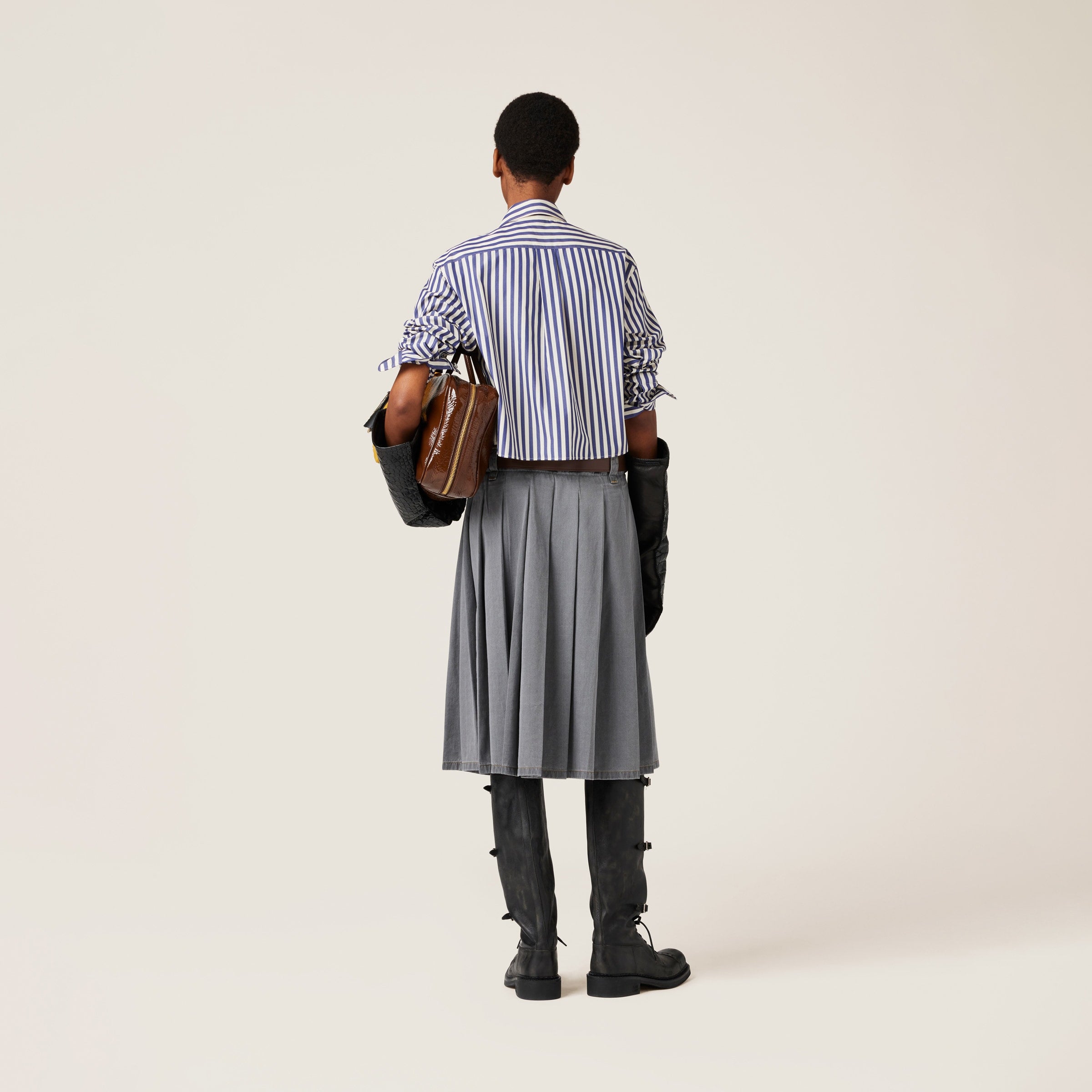 STRIPED POPLIN SHIRT -  MIU MIU -  Verso