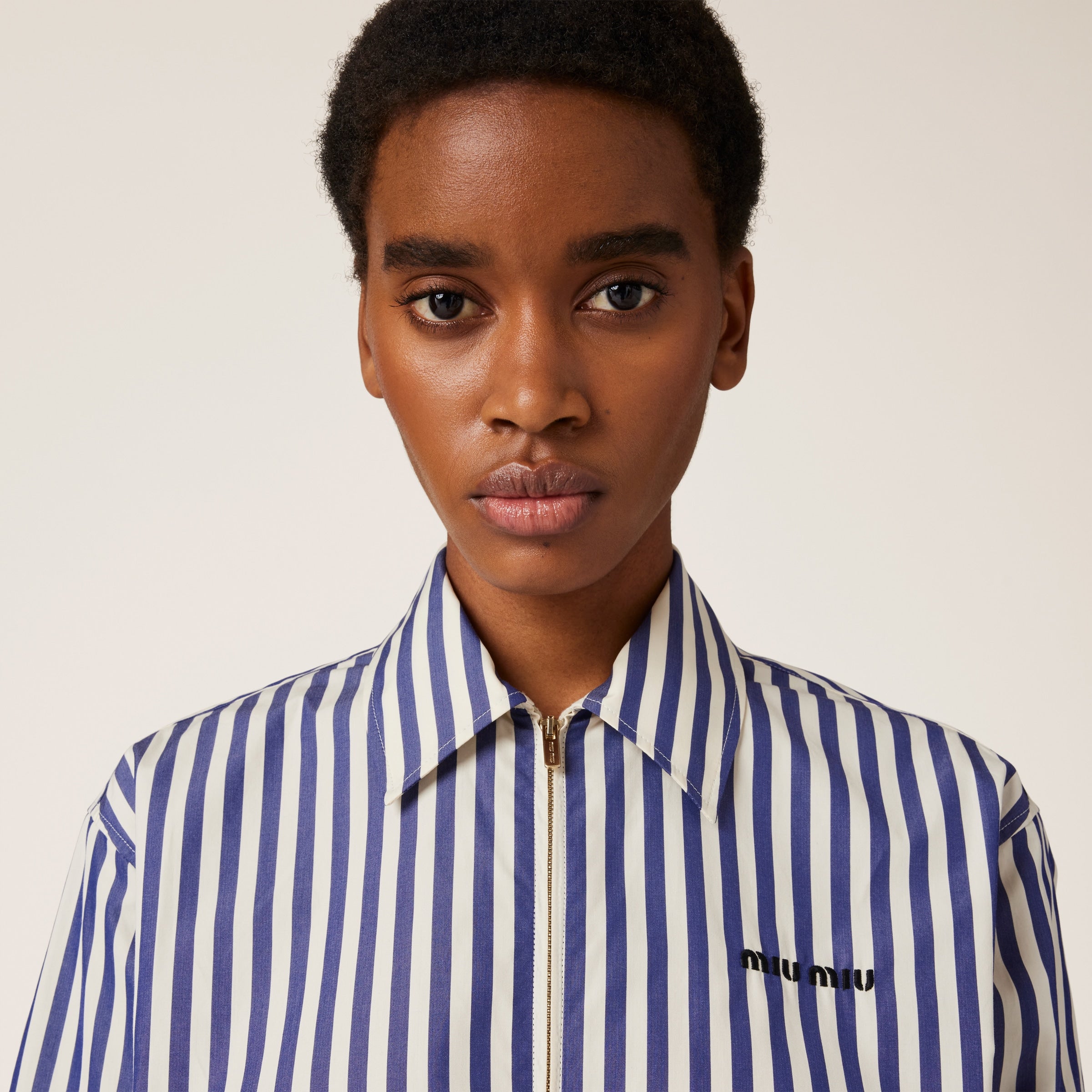 STRIPED POPLIN SHIRT -  MIU MIU -  Verso