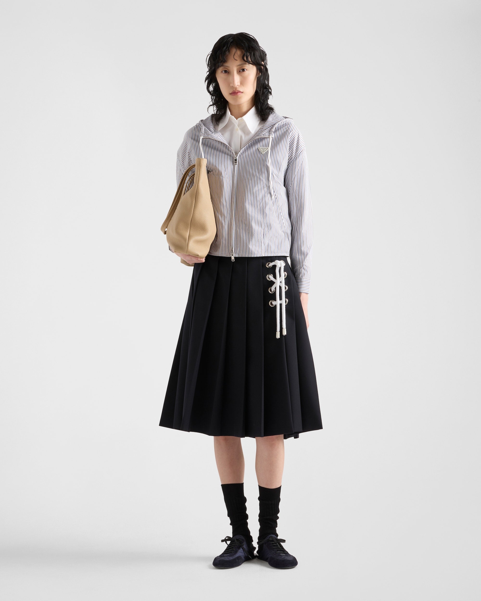STRIPED POPLIN BLOUSON JACKET - PRADA - Verso