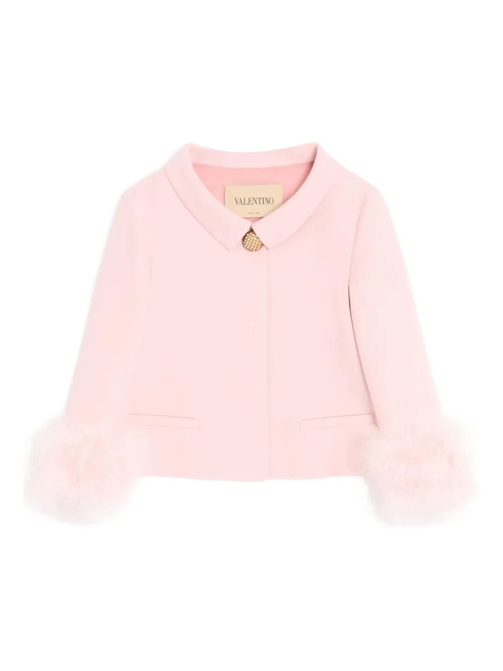 Crepe couture jacket with feathers-VALENTINO-Verso