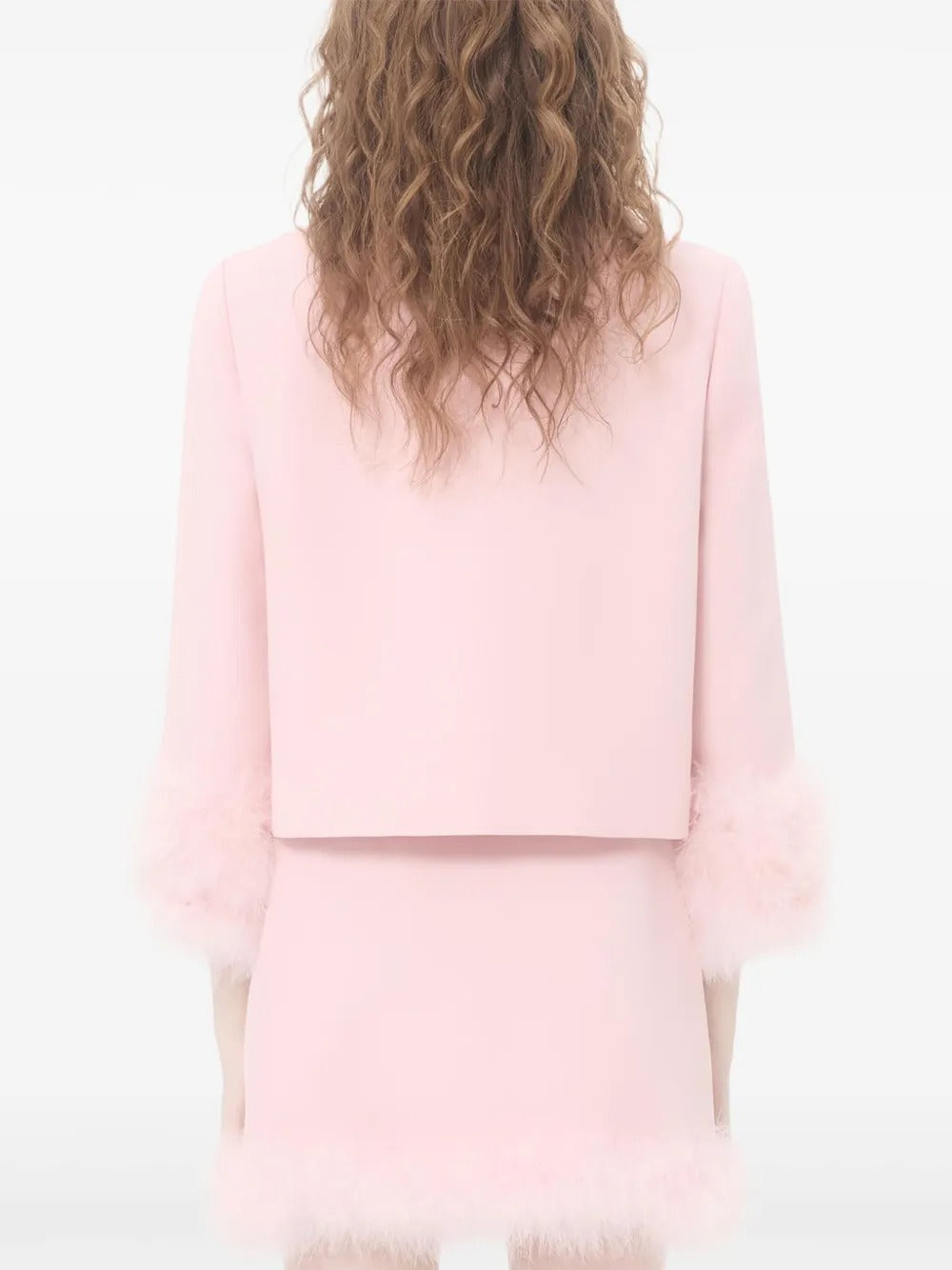 Crepe couture jacket with feathers-VALENTINO-Verso