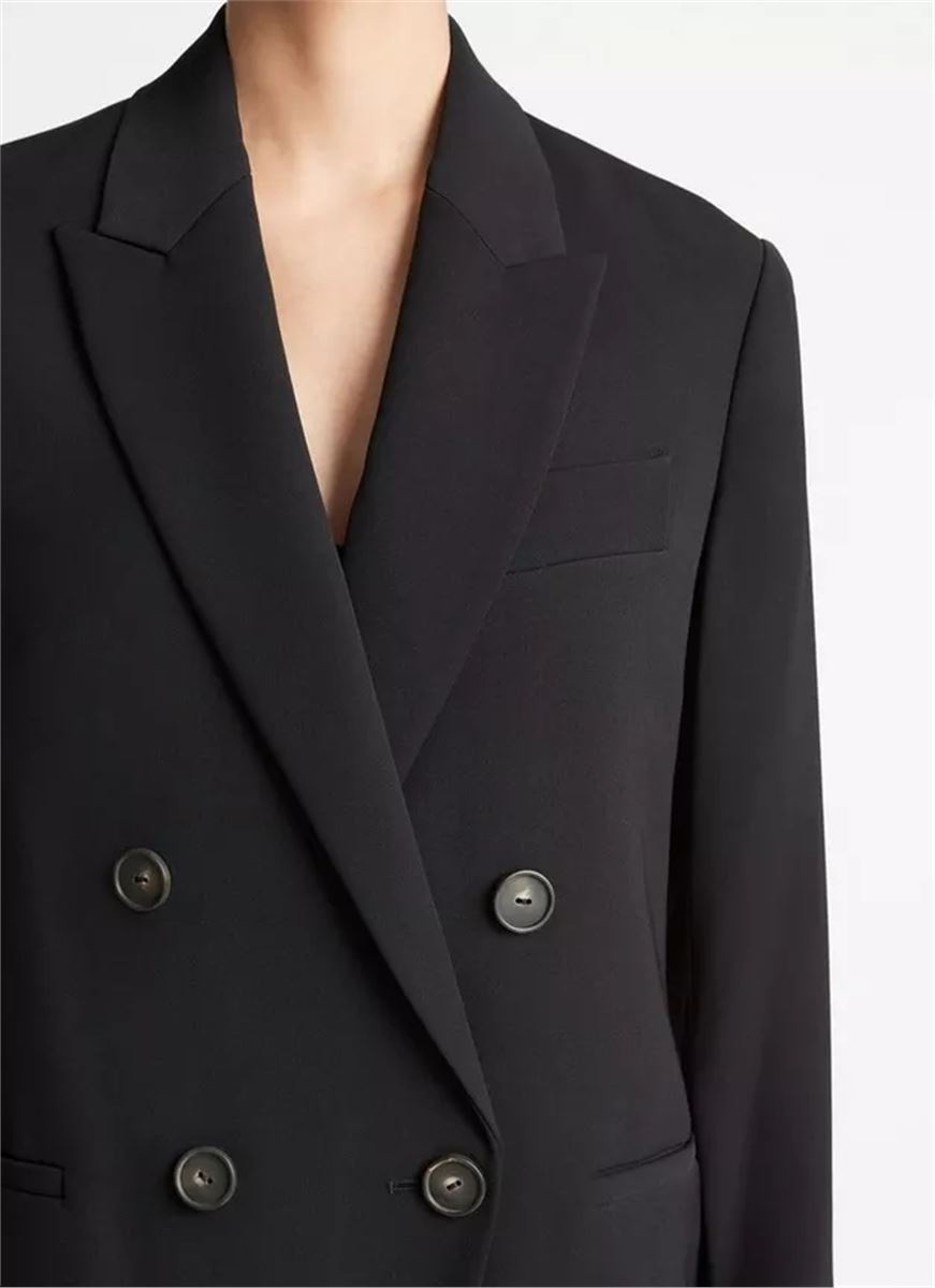 CREPE DOUBLE-BREASTED BLAZER-VINCE-Verso