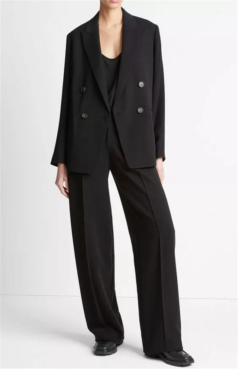 CREPE DOUBLE-BREASTED BLAZER-VINCE-Verso