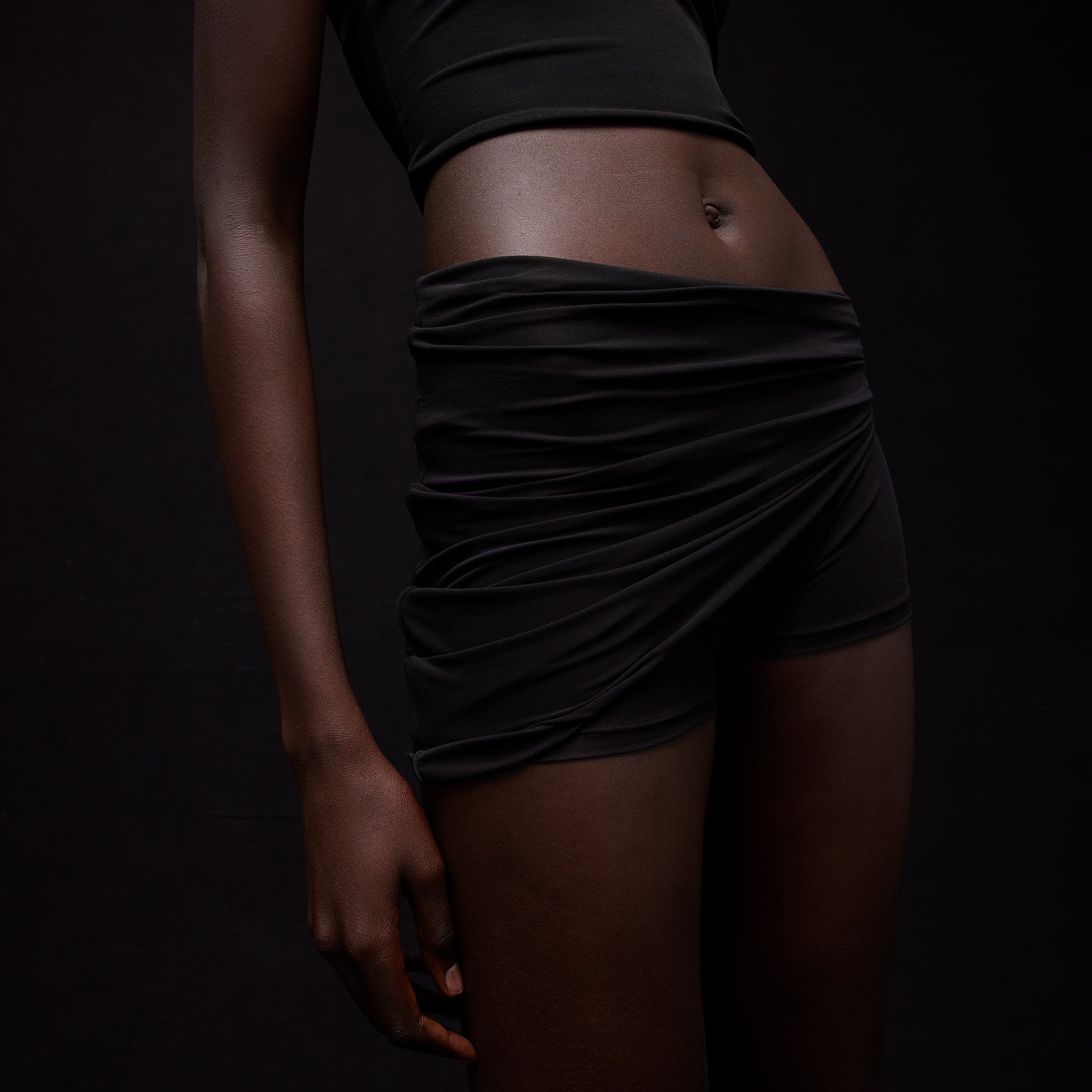 Crêpe jersey draped shorts-GUCCI-Verso