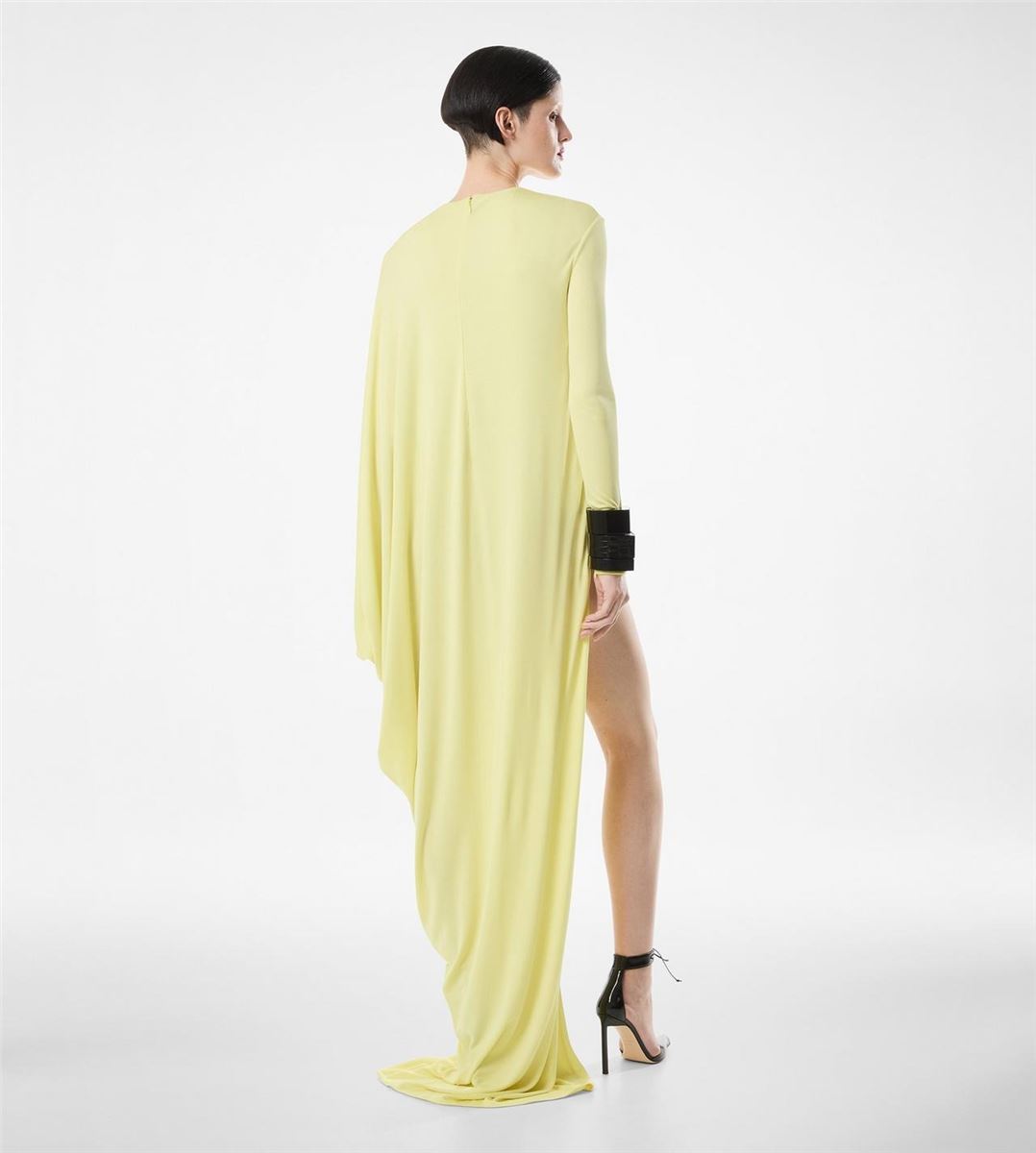 Crepe Jersey Long Sleeve Evening Dress