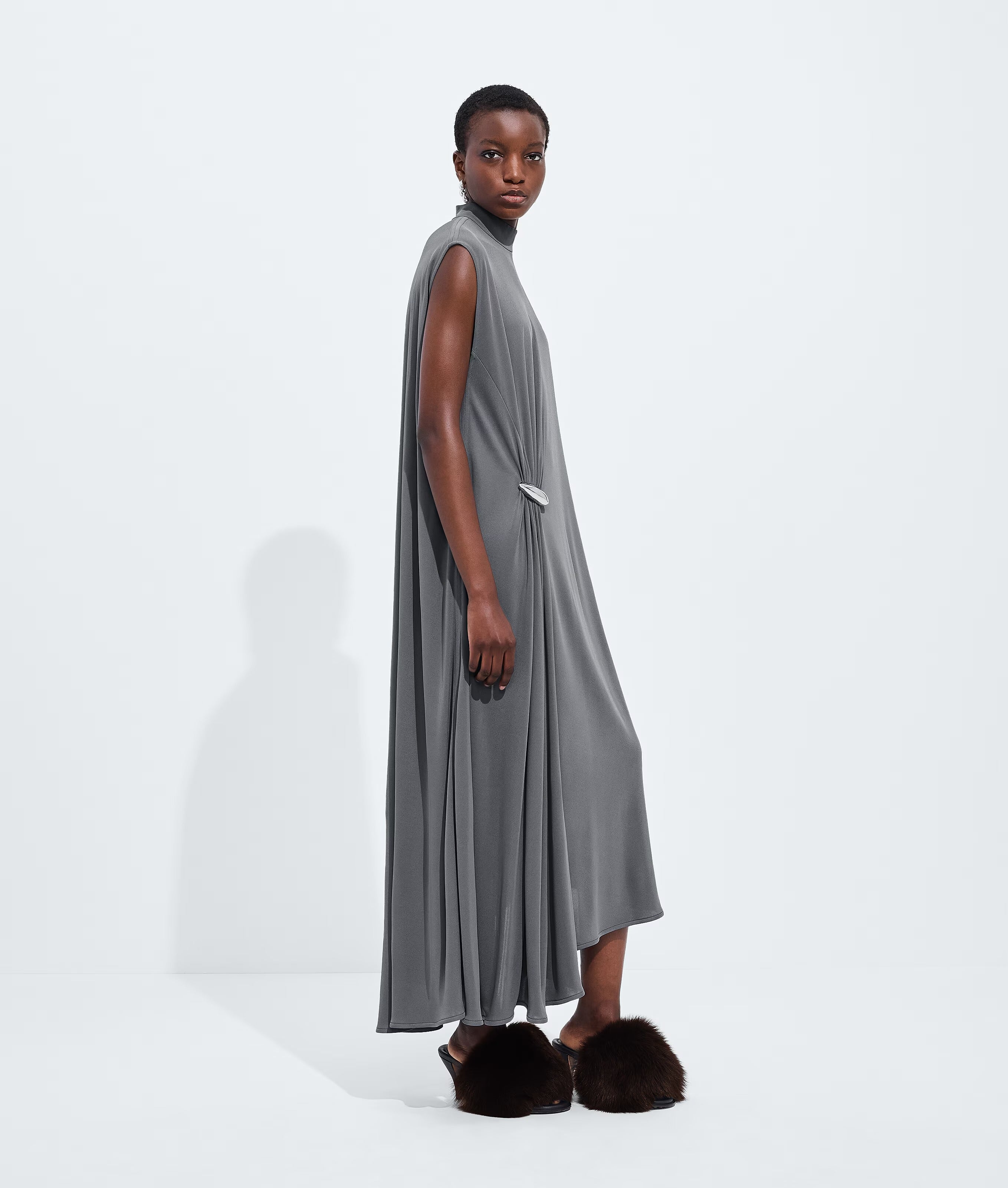 Crepe viscose jersey dress-BOTTEGA VENETA-Verso