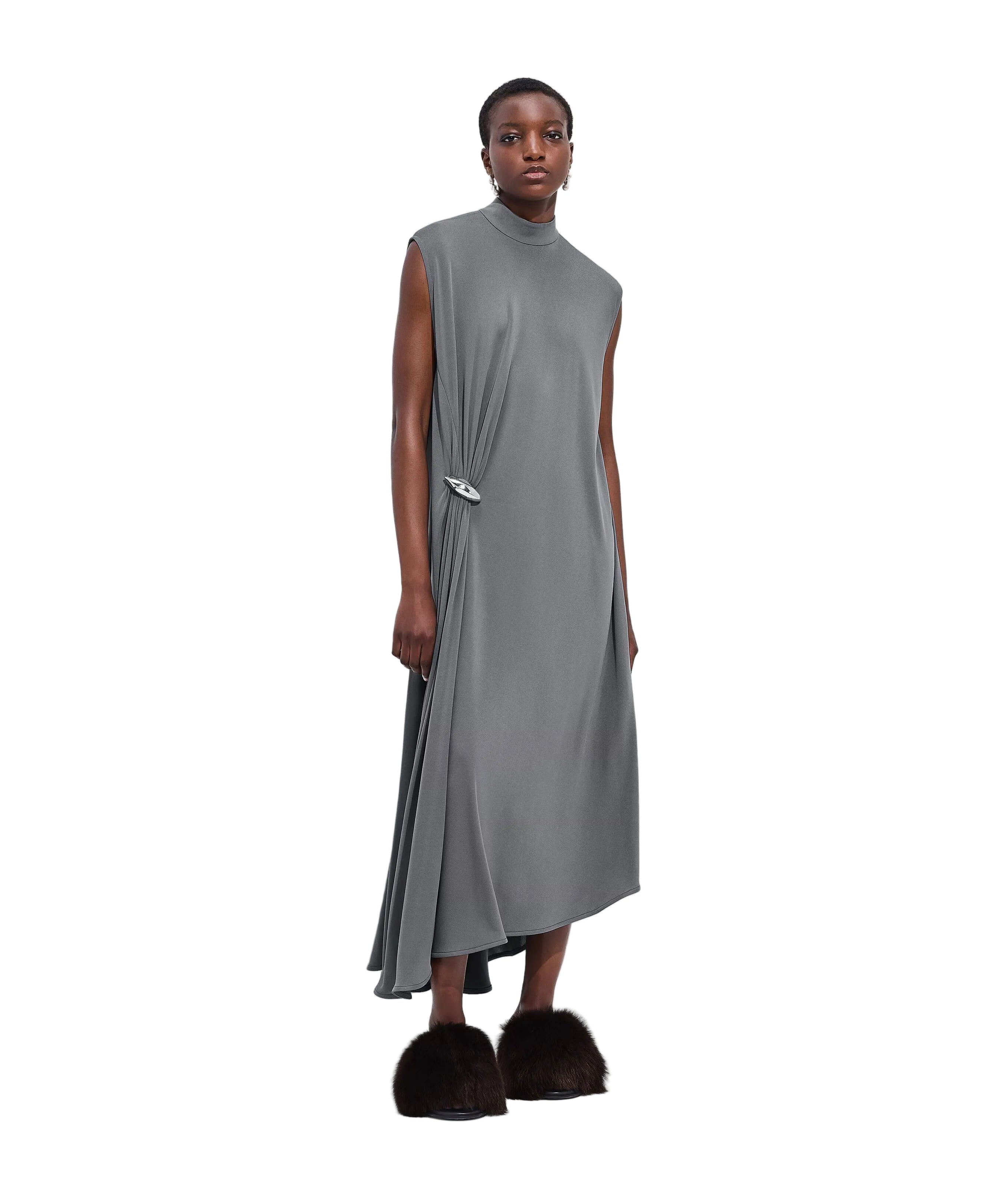Crepe viscose jersey dress-BOTTEGA VENETA-Verso
