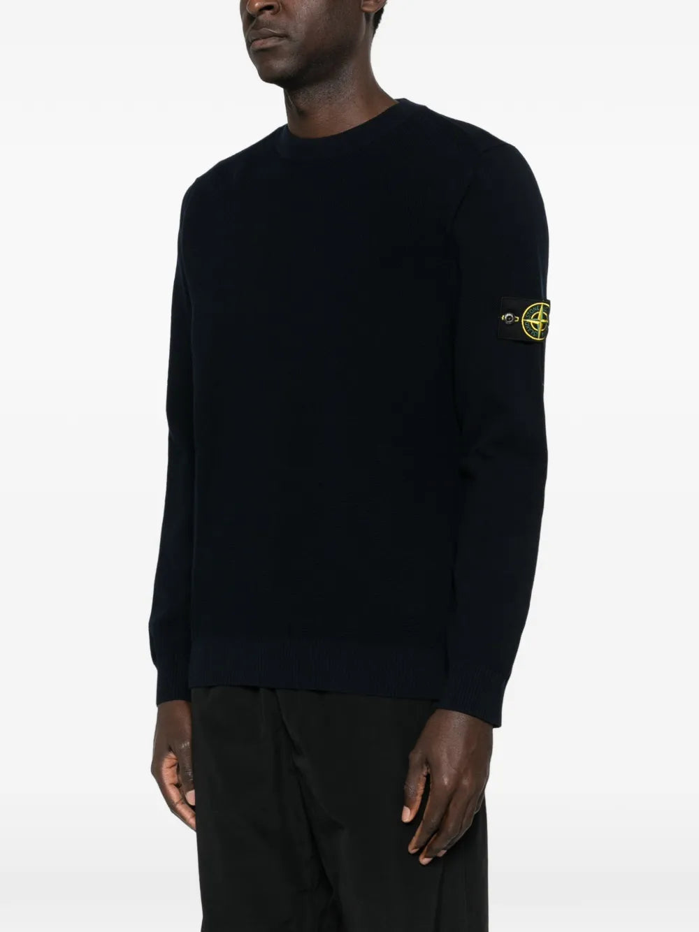 Crew-neck logo-patch sweater-STONE ISLAND-Verso
