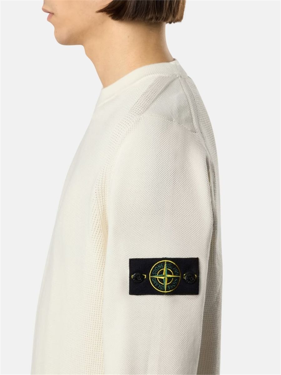 Crew-neck logo-patch sweater-STONE ISLAND-Verso
