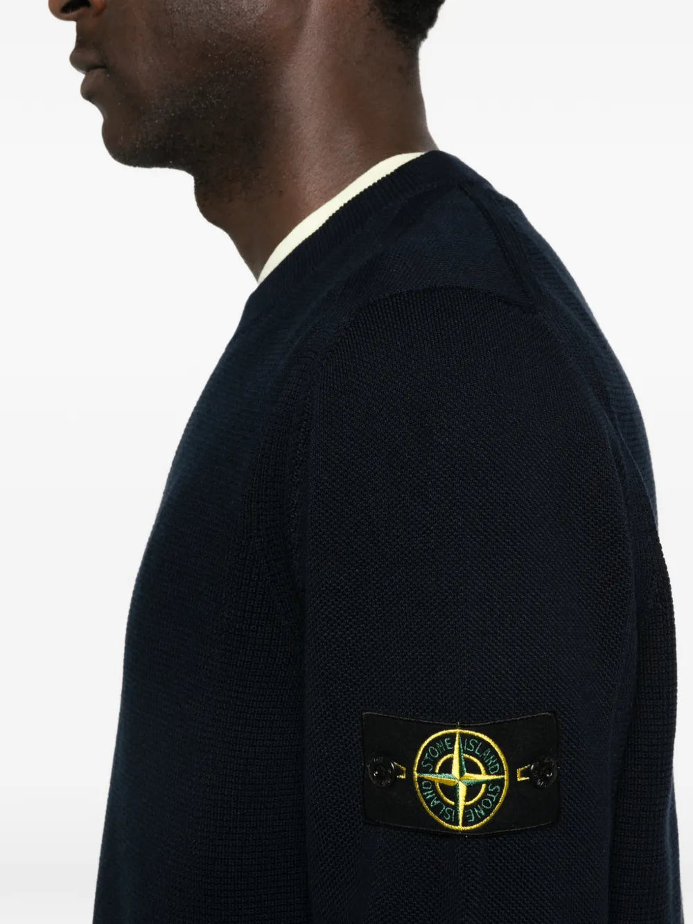 Crew-neck logo-patch sweater-STONE ISLAND-Verso