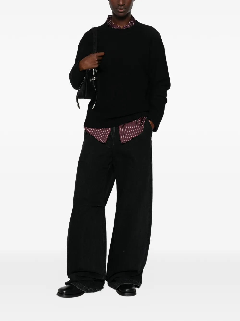 Crew-neck ribbed-trim sweater-VINCE-Verso
